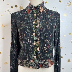 Zara Floral Blouse - Black and Multicolor